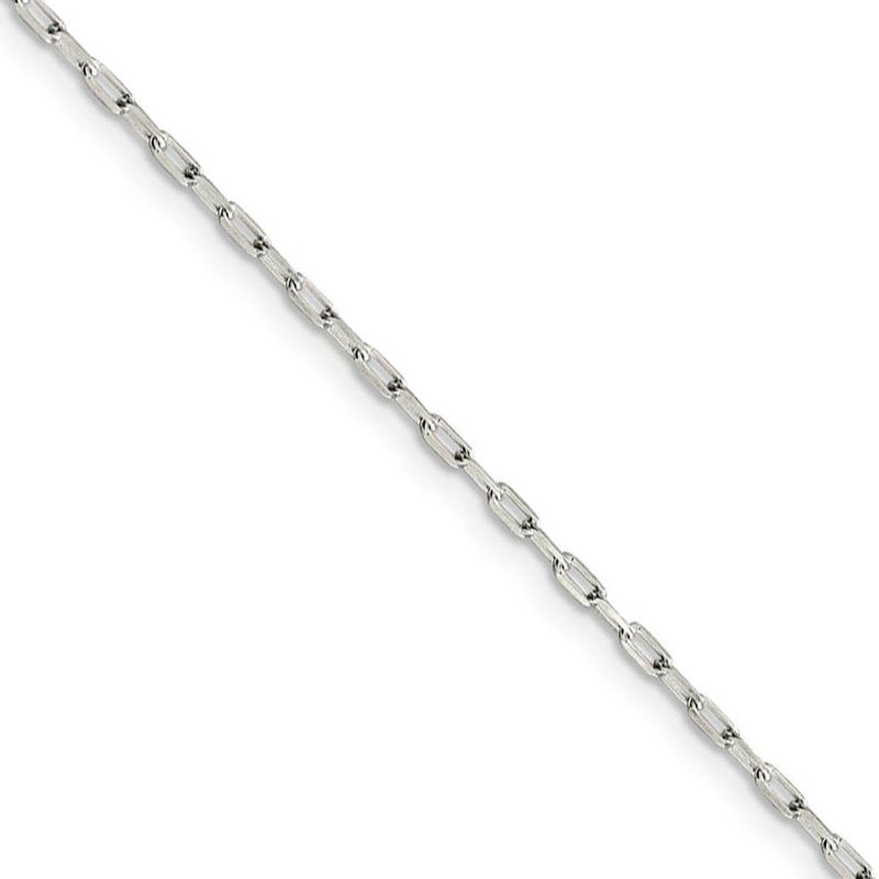1.75mm Sterling Silver Elongated Open Cable Chain Necklace, 16 Inch